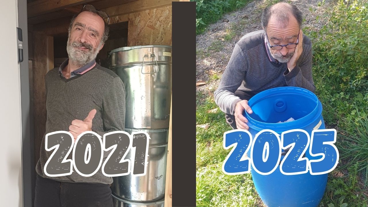 Mon stock alimentaire parfait... jusqu'à ce que j'ouvre les bidons