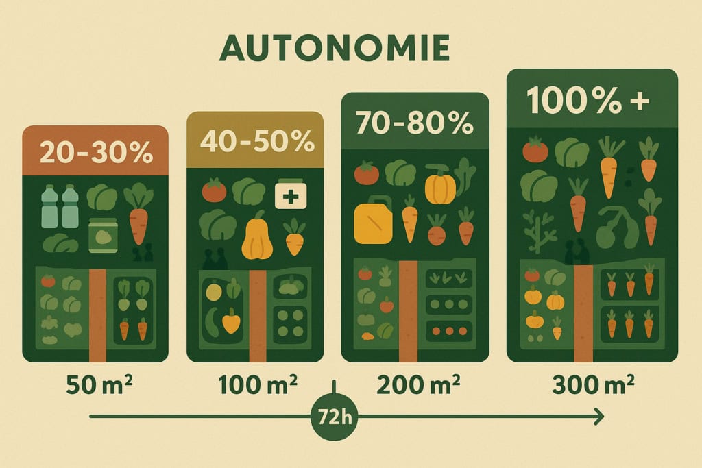 Infographie de l'autonomie alimentaire potager vivrier