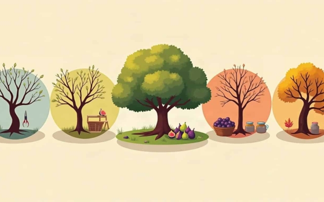 Une année avec un figuier : l'arbre au fil des saisons, de la plantation à la récolte des figues et aux bocaux